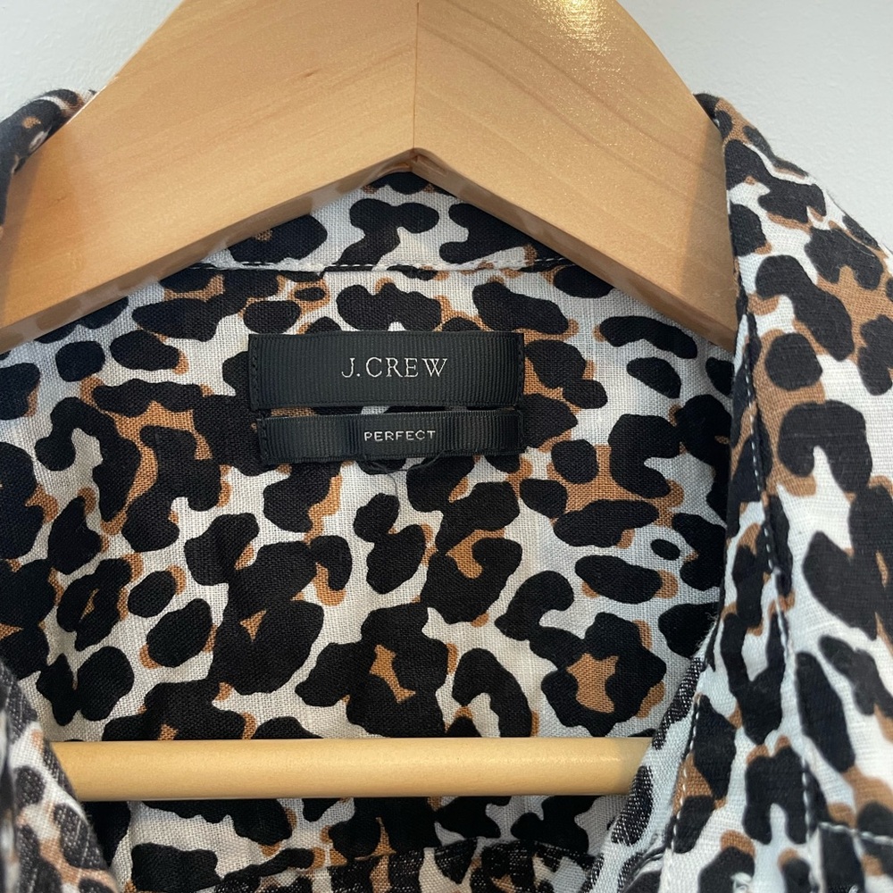 J Crew Leopard Print Button-Up Shirt - Picture 3 of 4